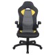Кресло компьютерное BRABIX 'Skill GM-005', откидные подлокотники, экокожа, черное/желтое, 532494