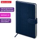 Еженедельник датированный 2026 А5 145х215 мм, BRAUBERG 'Augustus', под кожу, темно-синий, 117164