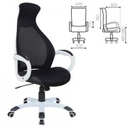 Кресло офисное BRABIX PREMIUM 'Genesis EX-517', пластик белый, ткань/экокожа/сетка черная, 531573