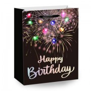 Пакет подарочный (1 штука) 26x13x32 см (L), 'LED Bag', черный, ЗОЛОТАЯ СКАЗКА, 700836