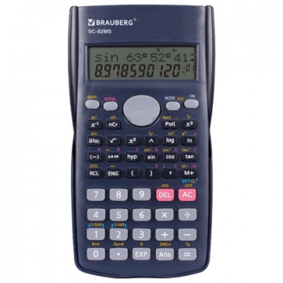 Калькулятор инженерный BRAUBERG SC-82MS (158х85 мм), 240 функций,10+2 разрядов, ТЕМНО-СИНИЙ, 271721