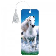Закладка для книг 3D, BRAUBERG, объемная, 'Белый конь', с декоративным шнурком-завязкой, 125753