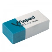 Ластик MAPED (Франция) 'Technic Duo', 39х17,6х12,1 мм, бело-синий, прямоугольный, 511710