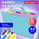 Папка-органайзер на кнопке 5 отделений, BRAUBERG 'Extra', А4, голубая с лиловым, 274099
