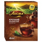 Чай ЛИСМА 'Крепкий', черный, 100 пакетиков по 2 г, 201933
