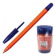 Ручка шариковая СТАММ '111', СИНЯЯ, корпус оранжевый, узел 1,2 мм, линия письма 1 мм, РС11