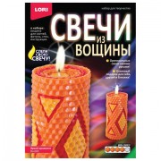 Набор для изготовления свечей из вощины 'Яркий орнамент', восковые пластины, фитиль, стек, LORI, Вн-003