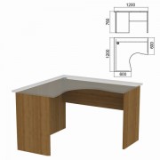 Стол компактный ЧАСТЬ 2 'Арго', 1200х1200х760 мм, левый, орех, А-203.60