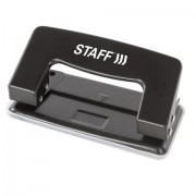Дырокол металлический STAFF 'EVERYDAY,', до 10 листов, без линейки, черный, 224647