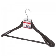 Вешалка-плечики, размер 48-50, деревянная, анатомическая, перекладина, цвет шоколад, BRABIX 'Люкс', 601165