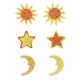 Наклейки из EVA 'Звезды', 12 шт., желтые, ОСТРОВ СОКРОВИЩ, 661454