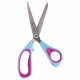 Ножницы BRAUBERG 'Universal', 216 мм бирюзово-фиолетовые, ассиметричные, ребристые резиновые вставки, 236453