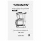 Кофеварка капельная SONNEN CM1095, 900 Вт, объем 1,8 л, подогрев кофе, противокапельная система, черная, 456334
