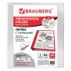 Папка на 2 кольцах с передним прозрачным карманом BRAUBERG, 65 мм, картон/ПВХ, белая, до 400 листов, 223528