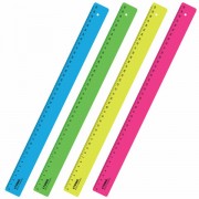 Линейка пластиковая 40 см, 'Neon', неоновая, ассорти, ЛН-31437