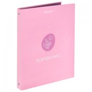 Папка-портфолио универсальная, 4 кольца, 20 файлов, 7БЦ матовая, BRAUBERG, 'Gentle', 117558