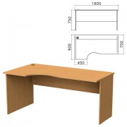 Стол письменный эргономичный 'Монолит', 1600х900х750 мм, левый, цвет бук бавария, СМ7.1