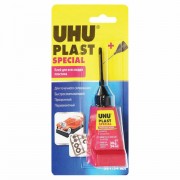 Клей для пластика UHU Plast Special, 30 г, с иглой-дозатором, единичный блистер с европодвесом, 45880