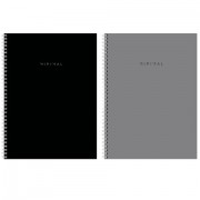 Тетрадь А4, 120 л., BRAUBERG, гребень, клетка, матовая ламинация, 'Minimal Classic', 405640