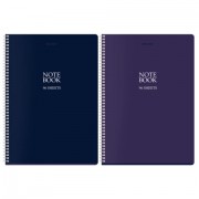 Тетрадь А4, 96 л., BRAUBERG, гребень, клетка, матовая ламинация, 'NoteBookMono' (микс в спайке), 405315