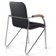 Кресло для приемных и переговорных BRABIX 'Samba CF-103', хром, орех (D-8), к/з черный, собрано, 532756