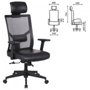 Кресло офисное BRABIX 'Spectrum ER-402', синхромеханизм, подголовник, регулируемые подлокотники, 531836