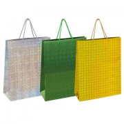 Пакет подарочный 33x13x45 см (XL), НАБОР 3 шт., 3 дизайна, голография, ЗОЛОТАЯ СКАЗКА, 609737