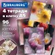 Тетради ДЭК А5 96 л. КОМПЛЕКТ 4 шт., BRAUBERG, гребень, клетка, 80 г/м2, Soft-Touch, 'Aesthetics', 405583