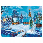 Картина стразами (алмазная мозаика) 30х40 см, ОСТРОВ СОКРОВИЩ 'Зимний пейзаж', без подрамника, 662408