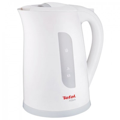 Чайник TEFAL KO270130, 1,7 л, 2400 Вт, закрытый нагревательный элемент, пластик, белый/серый