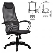 Кресло офисное МЕТТА 'BP-8PL', ткань-сетка, черное