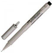 Ручка капиллярная FABER-CASTELL 'Ecco Pigment', ЧЕРНАЯ, корпус серый, линия письма 0,7 мм, 166799