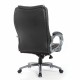 Кресло офисное BRABIX PREMIUM 'Strong HD-009', НАГРУЗКА до 200 кг, экокожа черная, ткань серая, 531945
