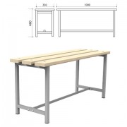 Скамья деревянная на металлокаркасе 'СТ 1', 1000х350х460 мм, каркас металлический серый, сиденье дерево