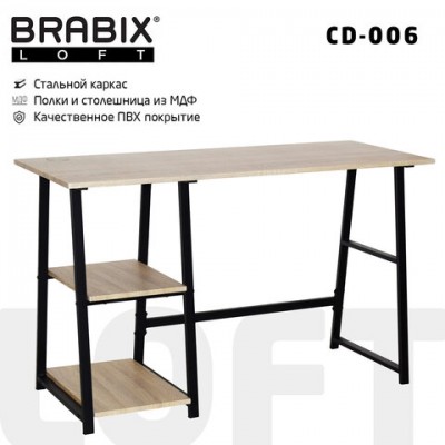 Стол на металлокаркасе brabix loft