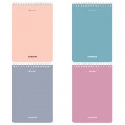 Блокнот А5 146х206 мм, 80 л., гребень, подложка, клетка, кросс-серия 'МОРАНДИ', 4 цвета, BRAUBERG, 118553