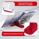 Подставка для книг и учебников BRAUBERG LINE+, металлическая, красная, европодвес, 238070