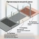 Коврик придверный 60х90 см, СЕРЫЙ, грязезащитный, 430 г/м2, ПОЛУКРУГ, фактурный рисунок ЧЕШУЙКИ, ЛЮБАША, 701052