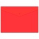 Папка-конверт с кнопкой прозрачная А4, BRAUBERG 'UNIVERSAL', до 100 листов, красная, 0,15 мм, 273073