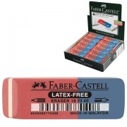 Ластик FABER-CASTELL 'Latex-Free', 50x18x8 мм, красно-синий, прямоугольный, скошенные края, 187040