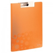 Папка-планшет LEITZ 'WOW', с верхним прижимом и крышкой, A4, 330х230 мм, полифом, оранжевая, 41990044