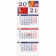 Календарь квартальный с бегунком, 2021 год, 3-х блочный, 3 гребня, 'ОФИС', 'Ярко стильно', HATBER, 3Кв3гр3_23507