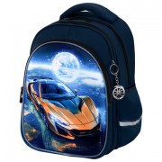 Рюкзак BRAUBERG OPTIMA, 2 отделения, с брелком, 'Galactic car', 3D-панель, 36х27х18 см, 274418