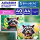 Альбомы для рисования ДЭК, А4, 40 л., КОМПЛЕКТ 2 шт., гребень, глянцевый лак, BRAUBERG, 200х290 мм, 'Енотик', 107738