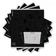 Тетрадь 12 л., линия, выборочный УФ-лак, ERICH KRAUSE, 'Black Pattern' (микс в спайке), 60535