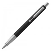 Ручка шариковая PARKER 'Vector Standard Black CT', корпус черный, детали из нержавеющей стали, синяя, 2025442