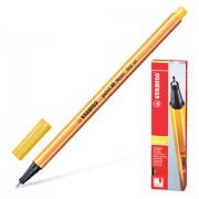 Ручка капиллярная STABILO 'Point 88', ЖЕЛТАЯ, корпус оранжевый, линия письма 0,4 мм, 88/44