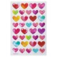 Наклейки гелевые 'Сердца', многоразовые, с блестками, 10х15 см, ЮНЛАНДИЯ, 661830