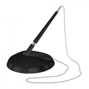 Ручка шариковая настольная BRAUBERG 'Стенд-Пен Блэк 2', СИНЯЯ, цепочка, корпус черный, линия письма 0,5 мм, 141347