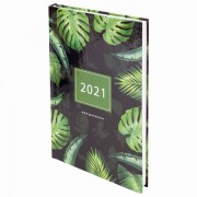 Ежедневник датированный 2021 А5 (145х215 мм), ламинированная обложка, STAFF, 'Тропики', 111823